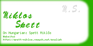 miklos spett business card